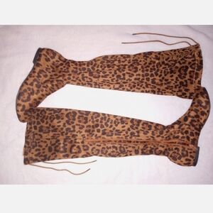 Leopard Print Over-the-Knee Boots - Tan Leopard